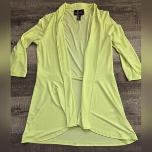 Frank Lyman Design neon yellow, 3/4 sleeve  cardigan